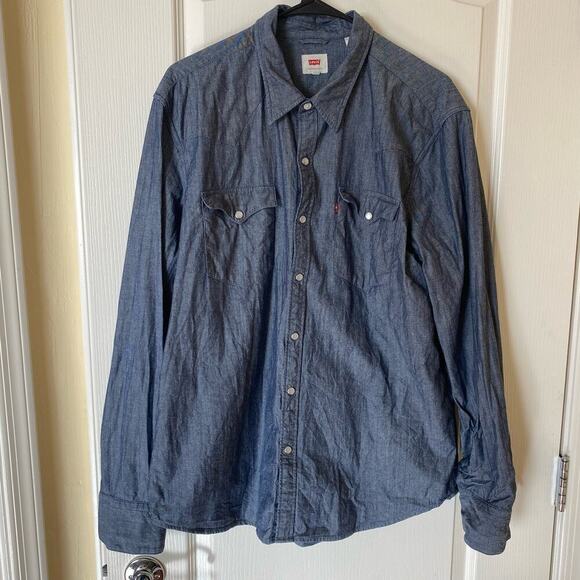Levi's Other - Levi’s Denim Button Up Shirt Men’s XL Western Pearl Snap